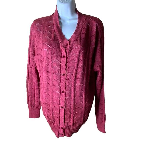 Vintage Pierre Cardin Cardigan Knit Sweater Women's Size 38/US 6 Knitted Stretch - Picture 1 of 7